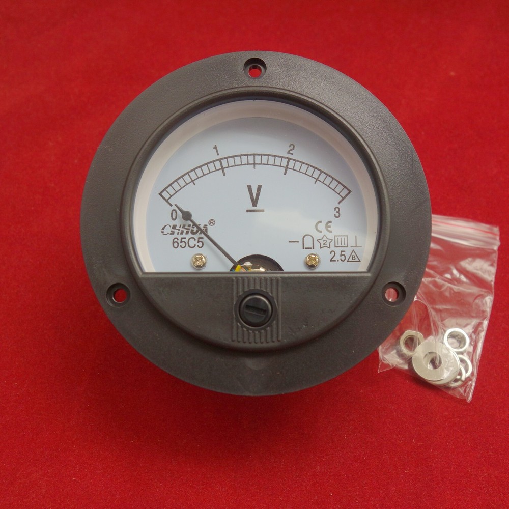 DC 0-3V Round Analog Voltmeter Voltage Panel Meter Dia.90mm direct Connect