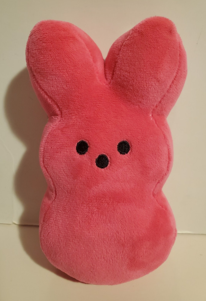 MARSHMALLOW PEEPS EASTER CANDY PLUSH BRIGHT PINK BUNNY RABBIT JUST BORN 6" TALL
