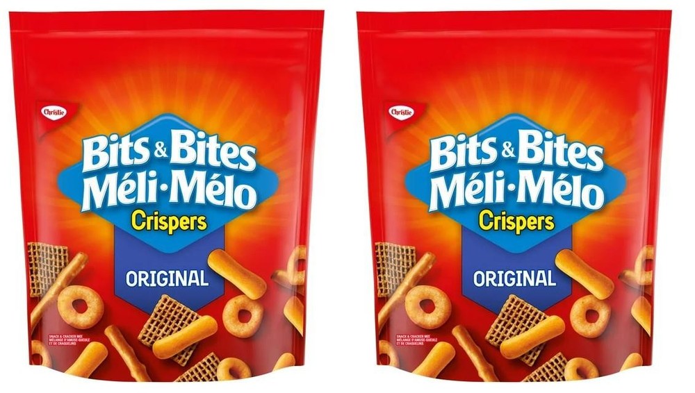 Crispers Bits & Bites Original Snack and Cracker Mix, 145g (2 Pack)