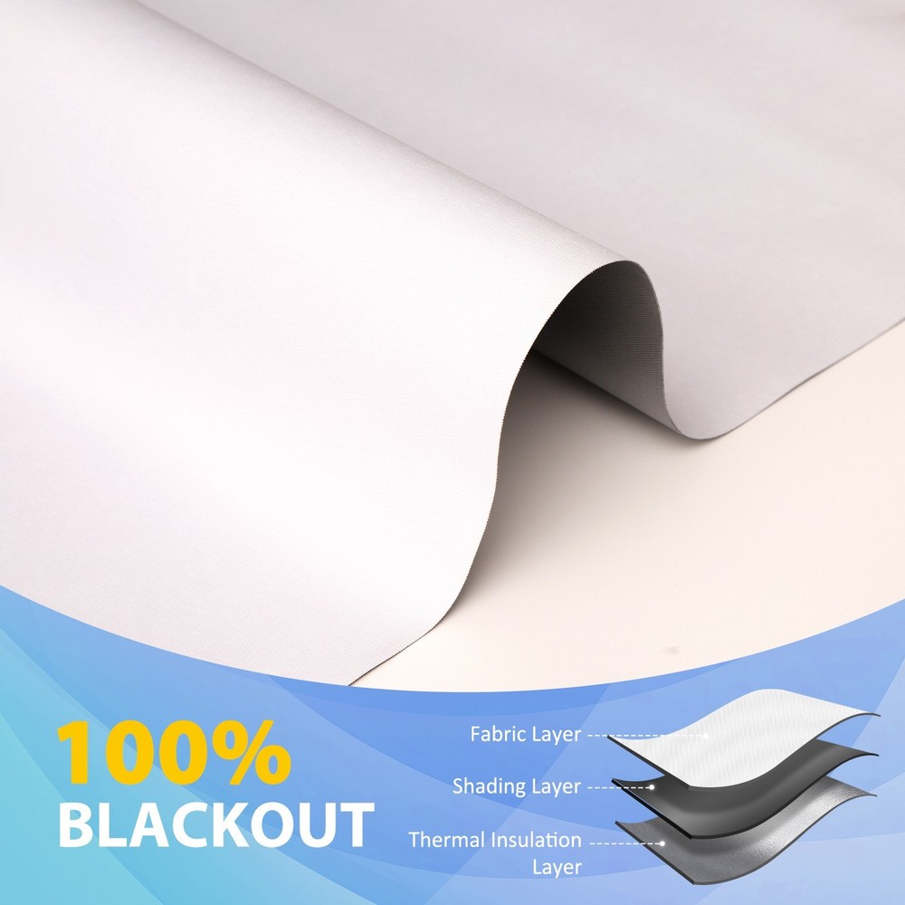 Motorized Roller Blinds with Remote Control【Solar Panel Included】 total blackout