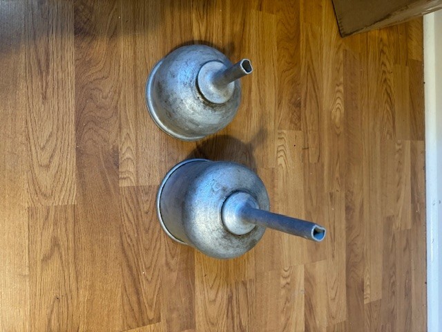 Old Vintage Metal Funnels