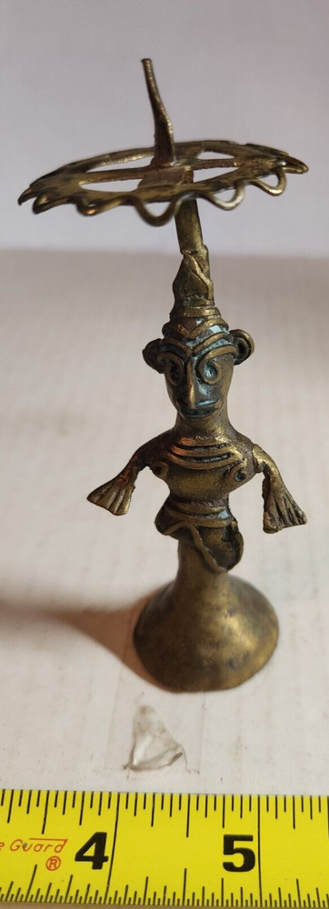 Vintage Brass Hindu Deity 4.5" tall