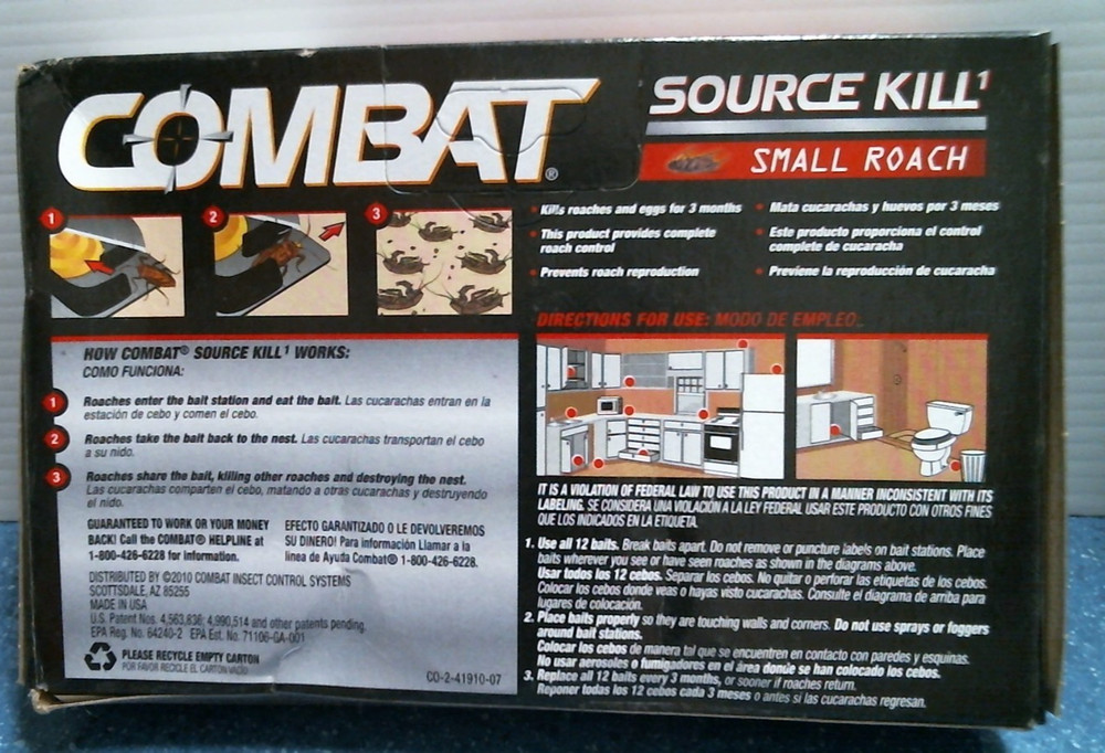 Combat Source Kill Roach Control 12 Bait Stations (41910) FS