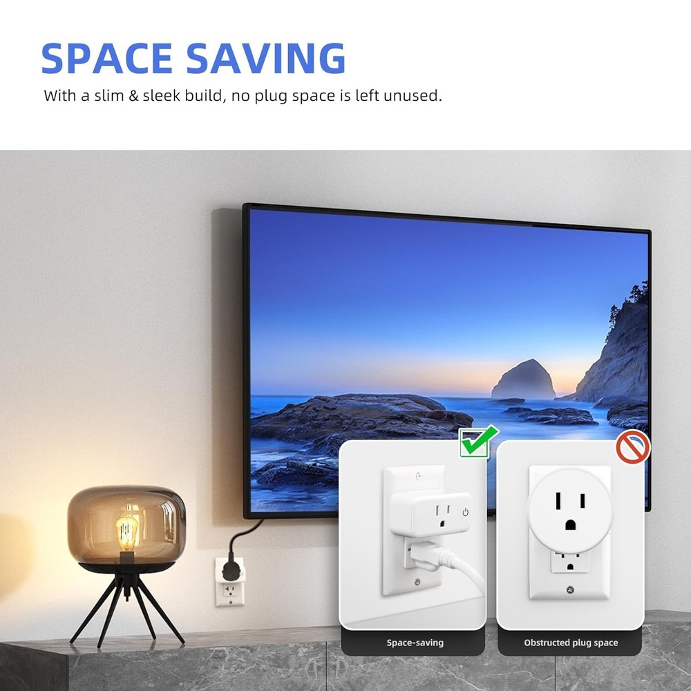Approved Mini Smart Plugs - Voice-Controlled & Group Sharing Enabled, 2 Pack