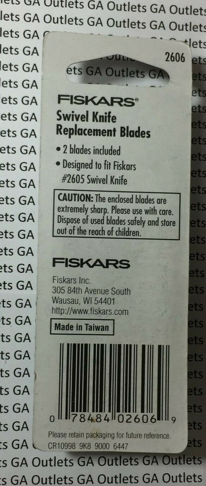 Fiskars 2606 Swivel Knife Refill Replacement Blades 2 Pc