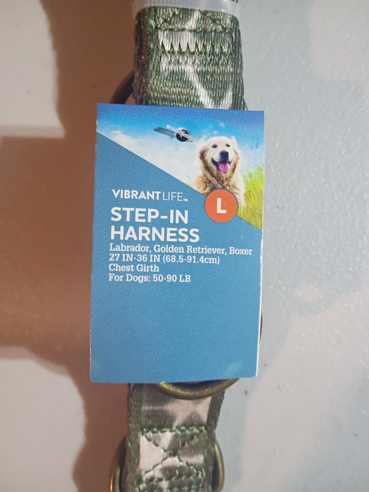 Step In Harness Large Olive Green Camo Adjustable