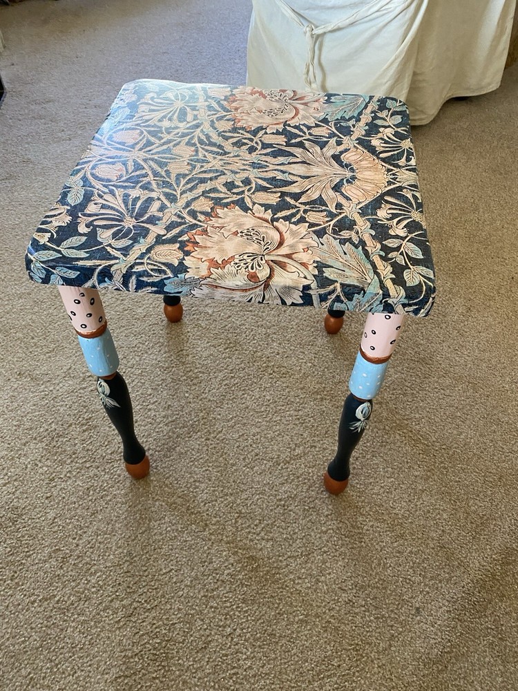 Hand Painted And Decoupaged Table