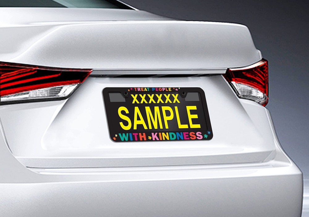 Treat People with Kindness Plastic License Plate Frame
