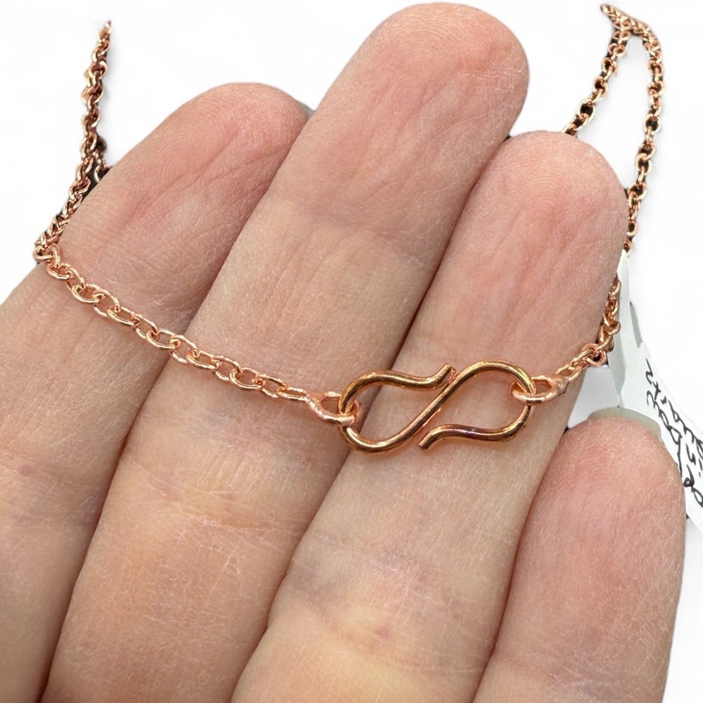 28 inch Copper Chain with Double Hook Clasp Handmade Artisan
