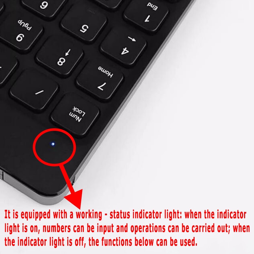 User-Friendly Wireless Bluetooth Digital Keypad - Compact Design, Big Function