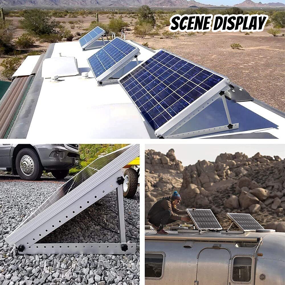 Angled Solar Panel Adjustable Mounting Frame Rails Brackets Tilt Shed Boat RV