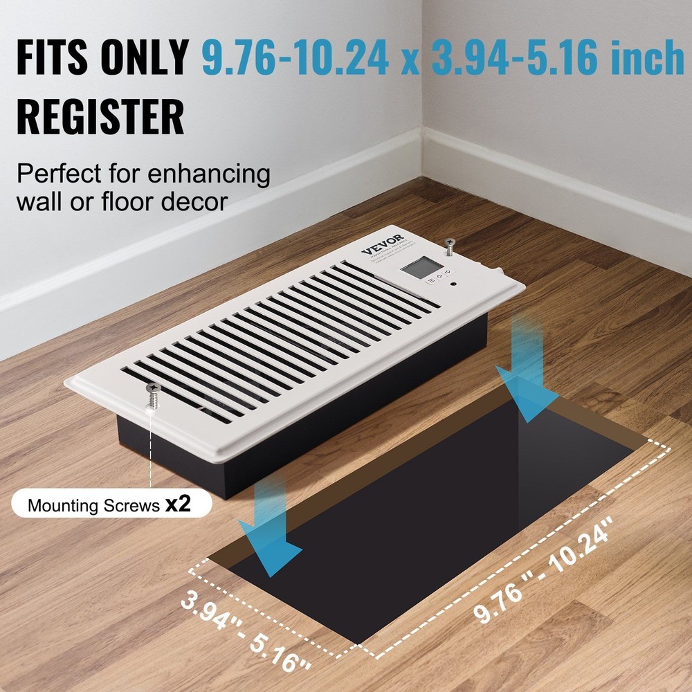 Enhanced 4x10in Quiet Register Fan with Dual Control Options White