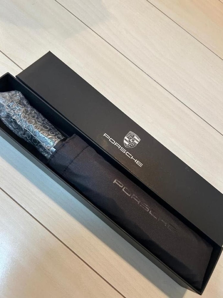 Porsche Folding Umbrella Black Compact Auto Open Driver's Selection
