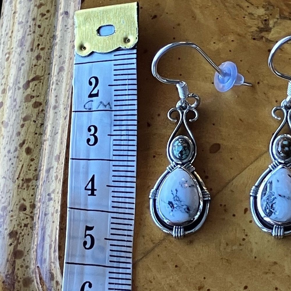 White Buffalo Turquoise Blue Turquoise Earrings