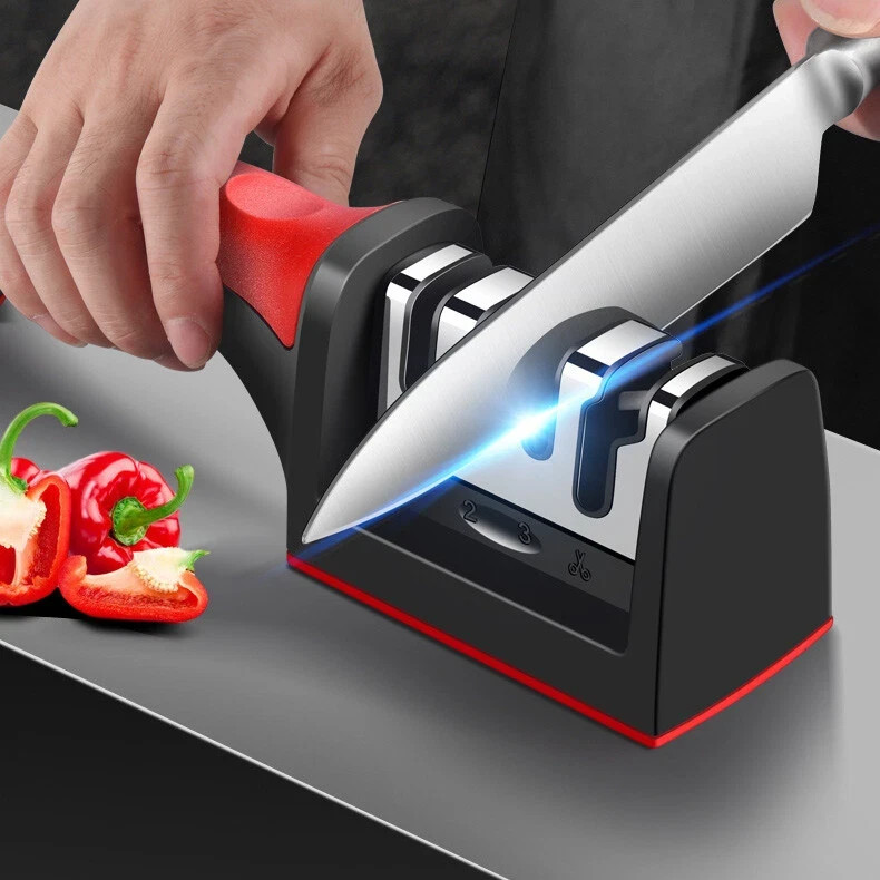 Knife Sharpener Professional Ceramic Tungsten Kitchen Sharpening System 4 Stage