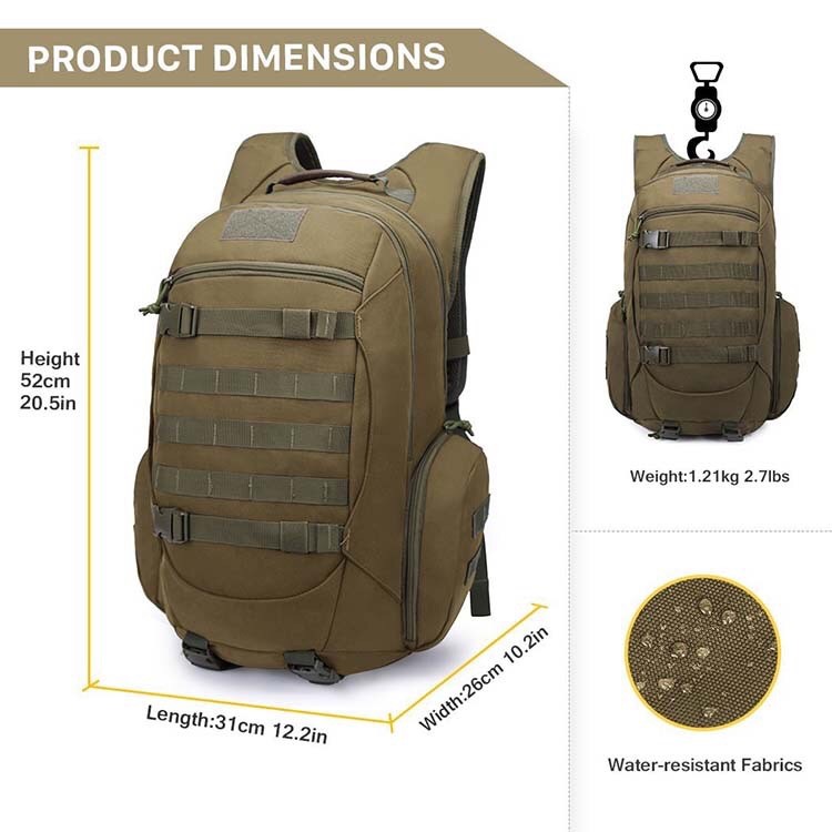 Tactical Backpack Day Pack Hiking Field Bug Out Bag w/ Molle System