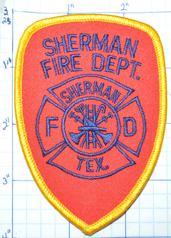 TEXAS, SHERMAN FIRE DEPT VINTAGE 4" PATCH