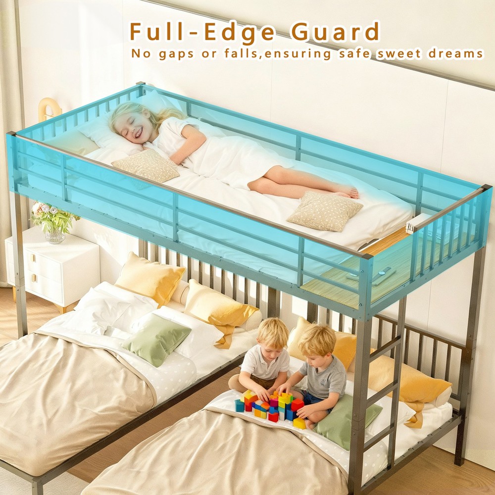 Black three-layer metal bed(This product comprises two parcels. This link corr