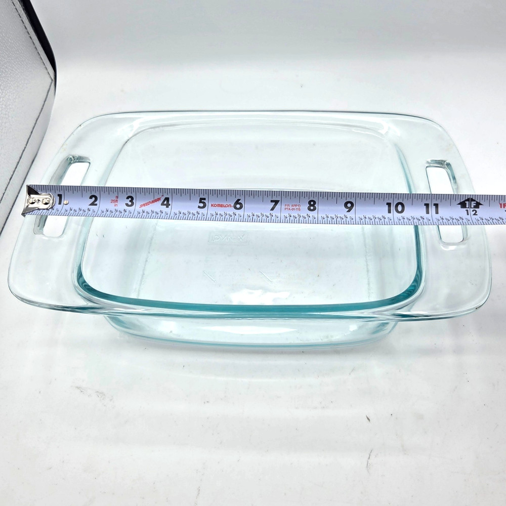 Pyrex Easy Grab Handles Clear Blue Glass Rectangular Casserole Dish With Lid