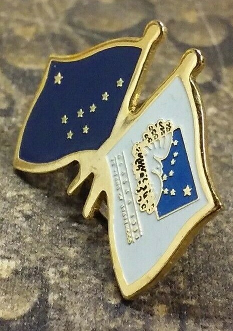 ALASKA STATE DUAL FLAG pin badge