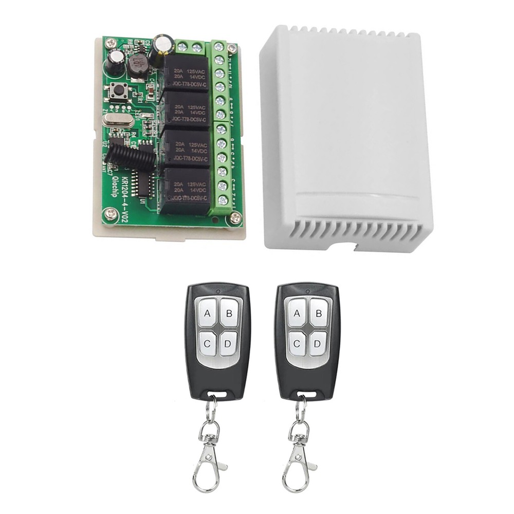Brand New DC 4-Channel Wireless RF Remote Control Relay Switch With 2 Receiver