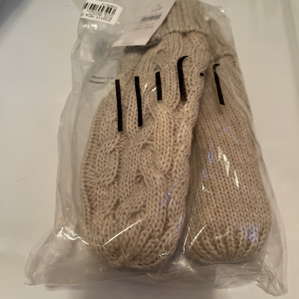 JJ CableNet fleece lined mittens new