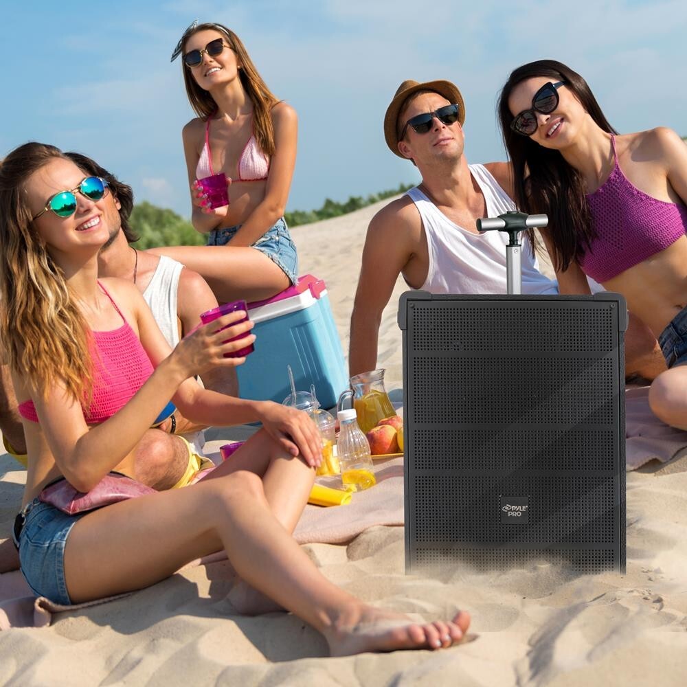 Pyle 8" 175W 4 Ohm Wireless BT Streaming PA Speaker System-Rechargeable Battery