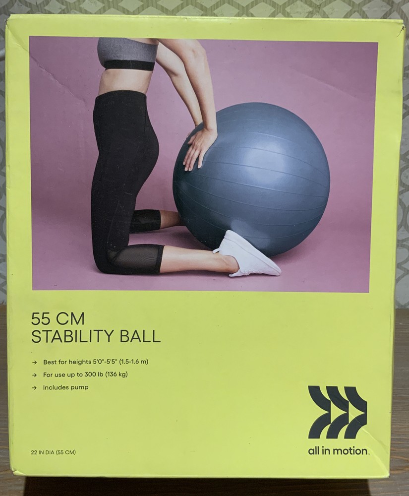 🍒 All in Motion 55 cm Stability Exercise Ball Core Workout Home Gym -Blue