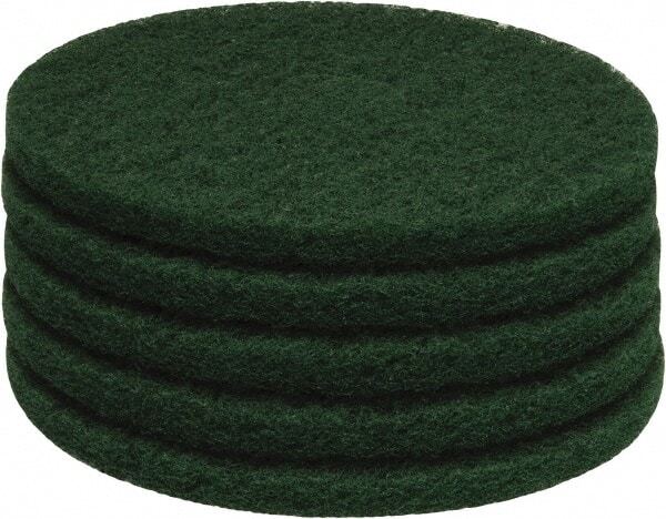 PRO SOURCE Floor Stripping Pads: 5 Pack, Green Coarse Polyester, 17" Diameter