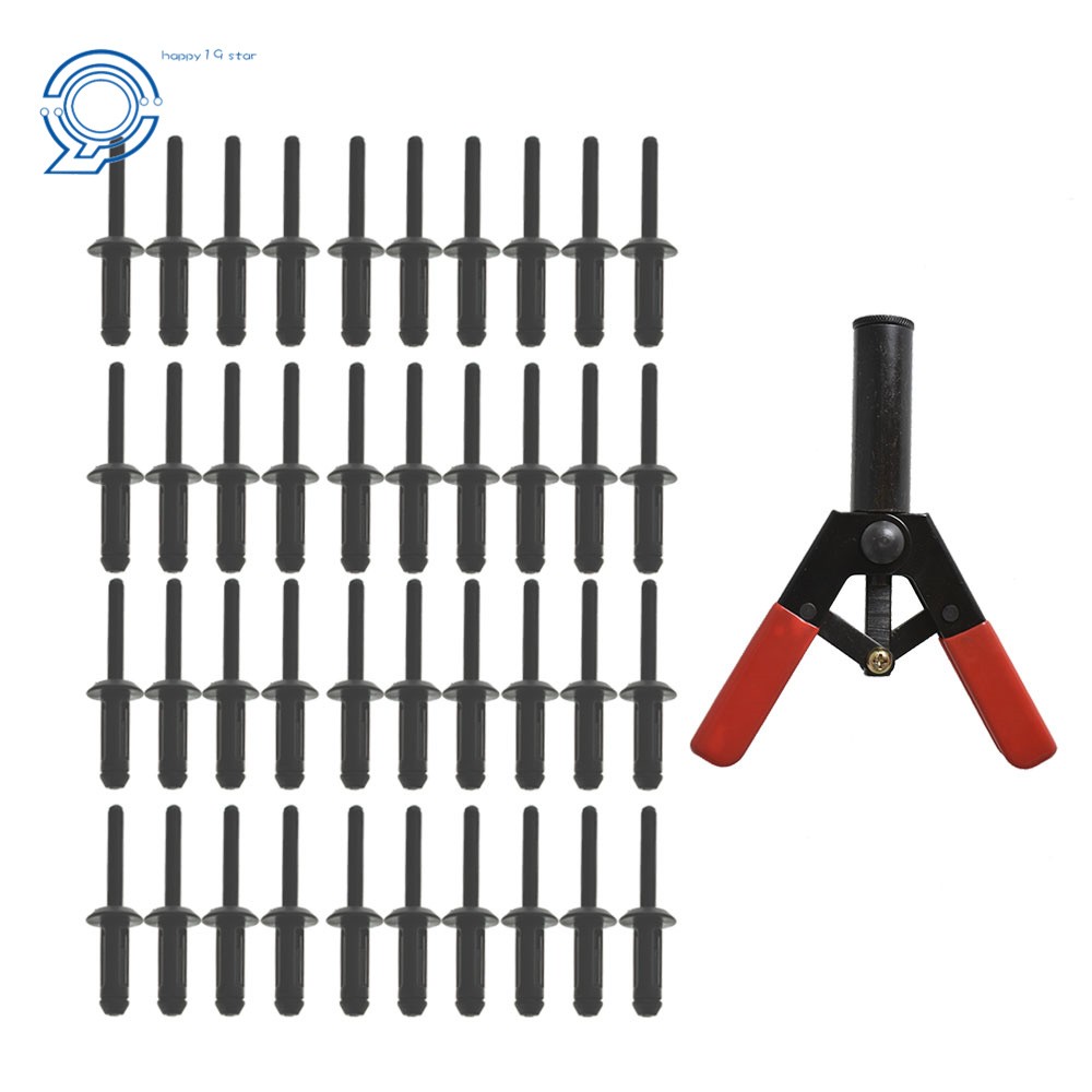 41 Piece Plastic Poly Rivet Gun Quick Set Riveter Riveting Hand Tool Asorted Set