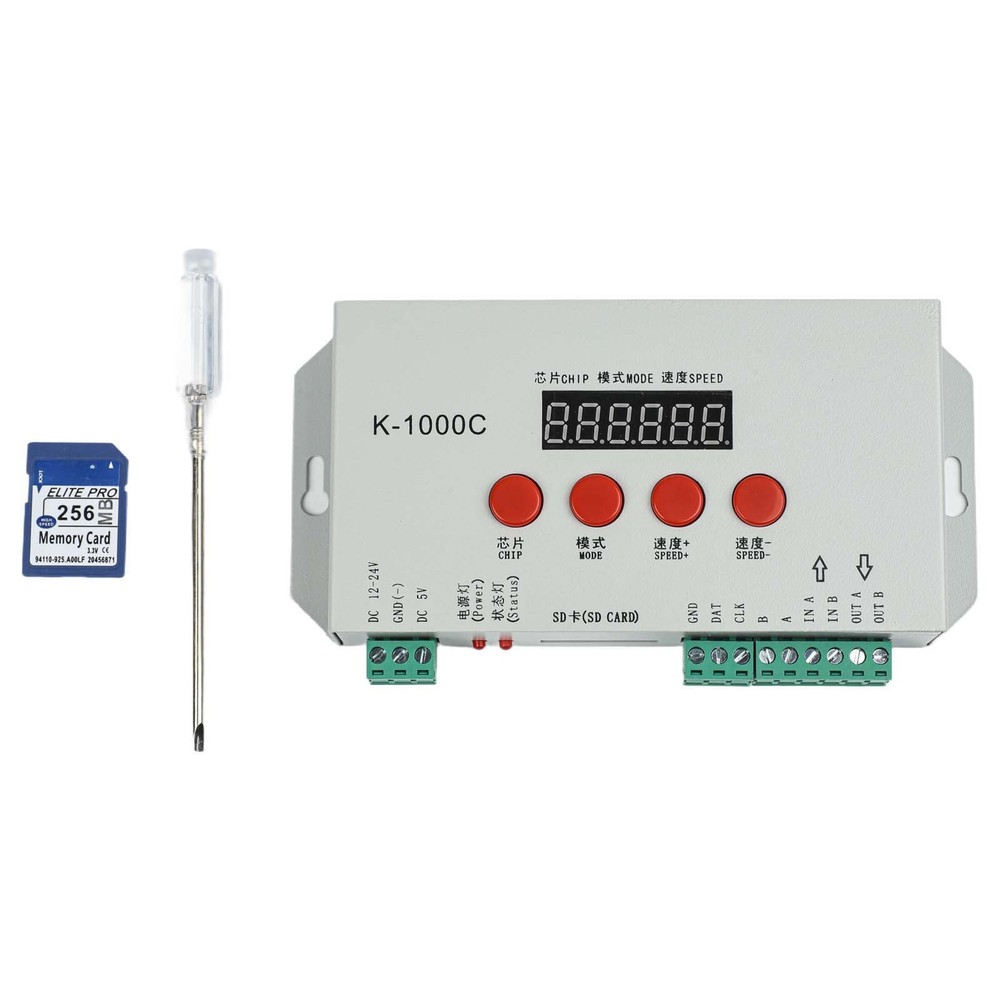 K1000C LED Controller for WS2812B WS2811 APA102C LED Strips with Cascading