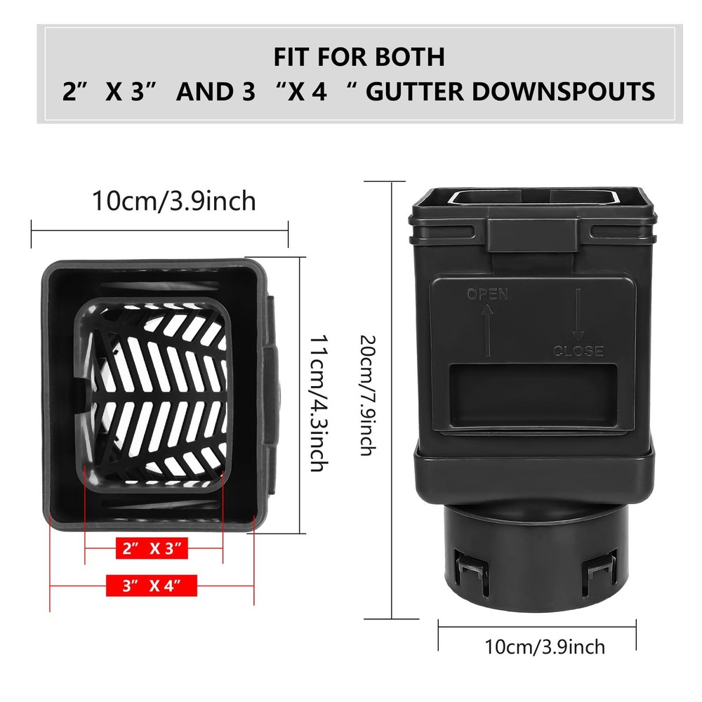 (2 Packs) Downspout Leaf Filter Downspout Cleanout,Leaf Removers, Gutter Down...