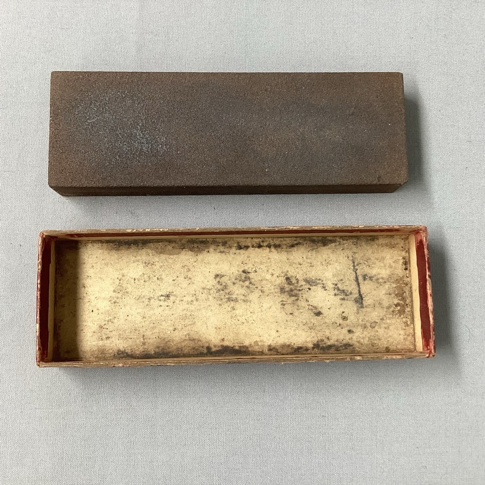 Vintage Dunlap Fine & Medium Combination Knife Sharpening Stone 6x2x3/4" Box