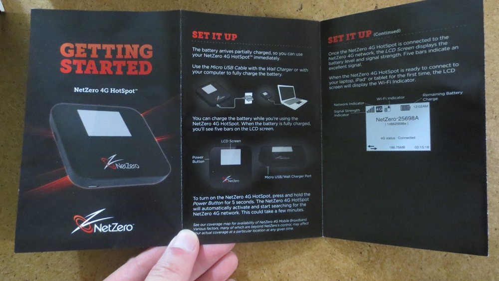 Net Zero 4G Hotspot NetZero - Model No. WIXFMM-122 - SOLD AS IS - NOT TESTED