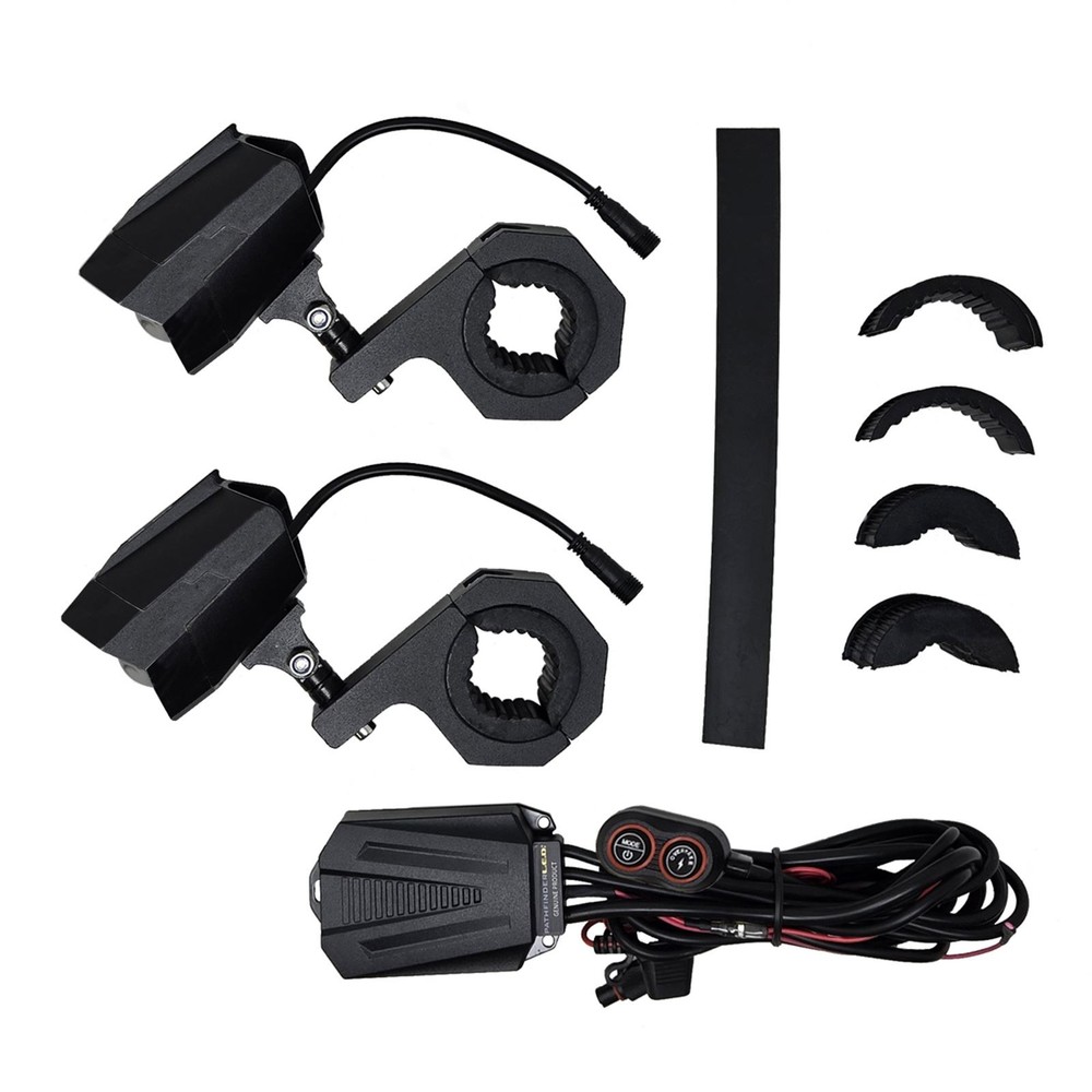 Pathfinder DUAL SWITCHBACK LED LIGHT BLACK WIRED REMOTE PR PL80LRB