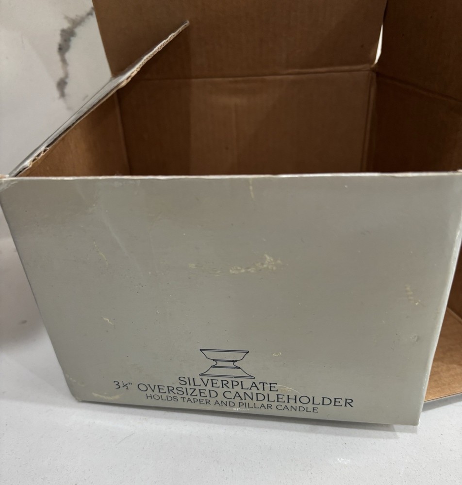 Royal Limited Silver Silver Plated Candlestick Holder. Original Box