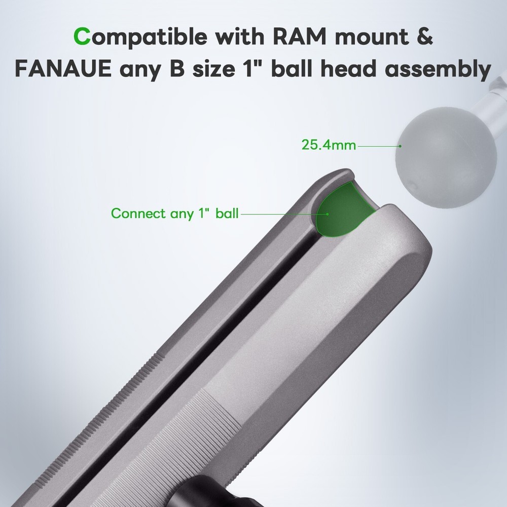 FANAUE Double Socket arm 1" Ball Assembly with Anti-Theft Function