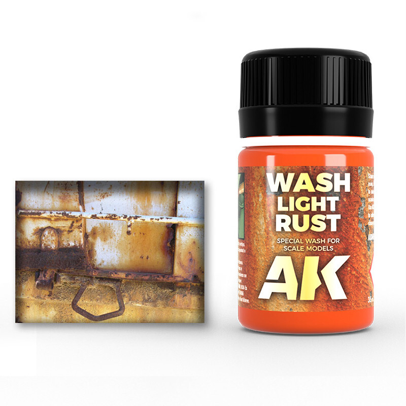 Light Rust Wash Enamel Paint 35ml Bottle AK Interactive AK46