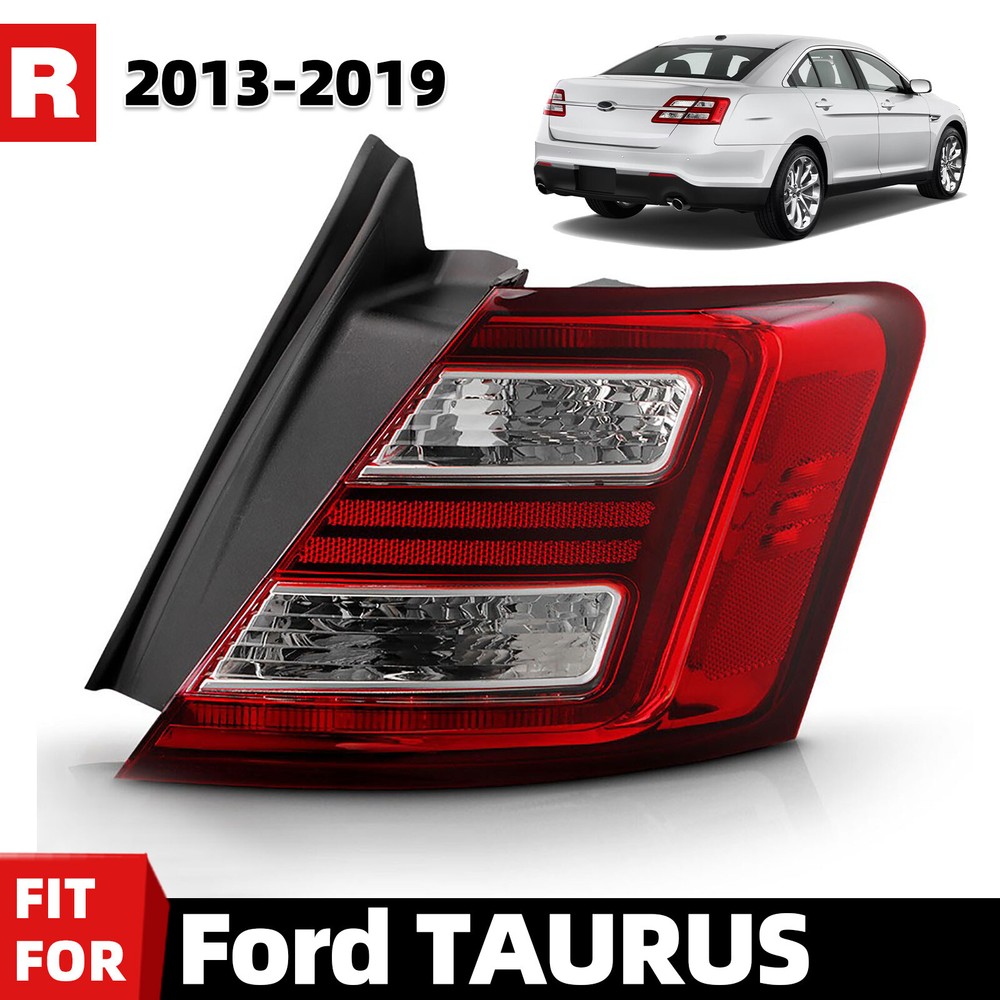 For 2013-2019 Ford Taurus LED Tail Light Rear Outer Passenger Side Chrome Brake