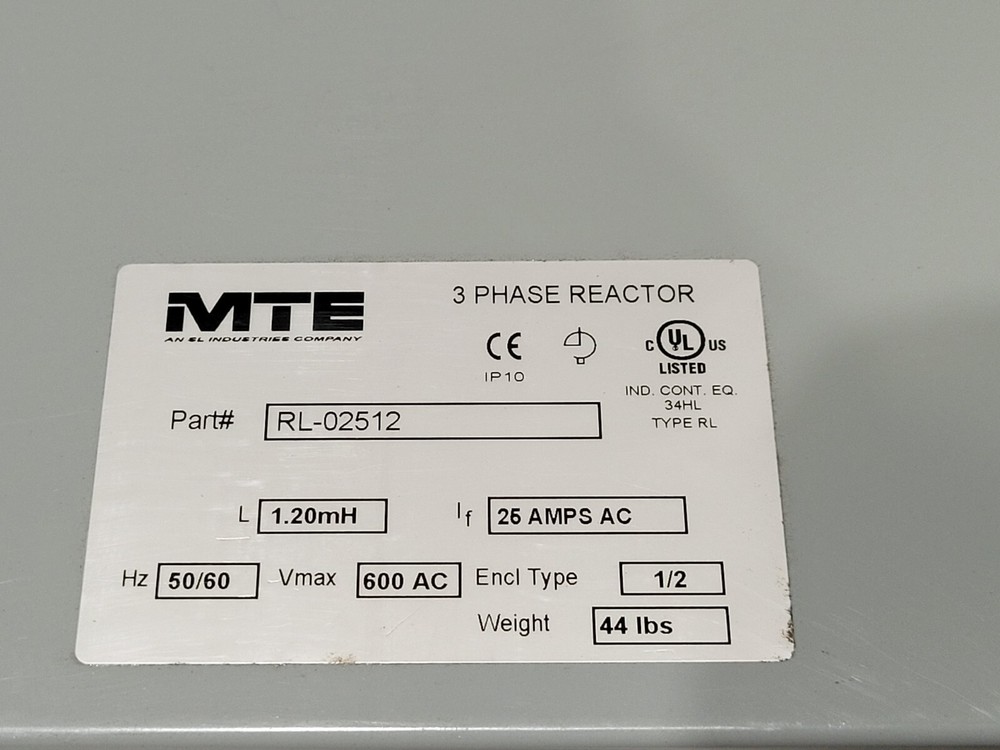 MTE Line Reactor 3 Phase RL-02502 RL-02512