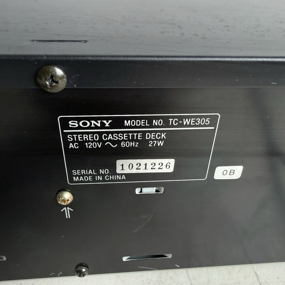 Sony TC-WE305 Double/Twin Audio Cassette Tape Deck Untested Powers On