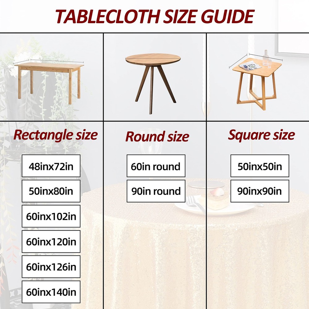 Sequin Tablecloth - Dark Green Table Cloths for Parties Rectangular Table Cov...