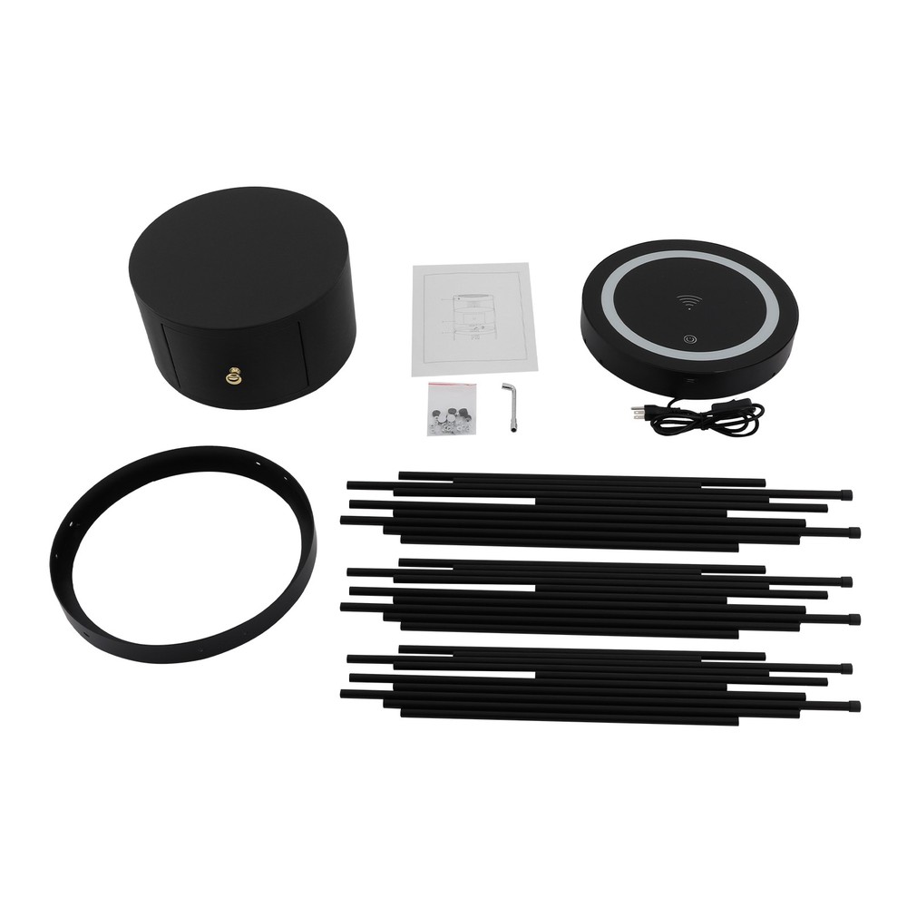 Smart Nightstand With Wireless Charging Station Bedside Table LED Side/End Table