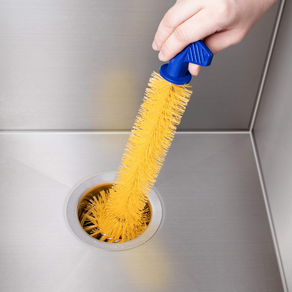 Universal Garbage Disposal Brush, Sturdy Grip Handle, 11-Inches,Yellow