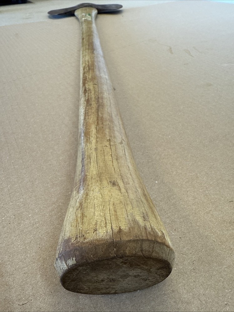 Vintage Double Bit Axe ~ Good 36” Handle ~ Head 10” x 5”