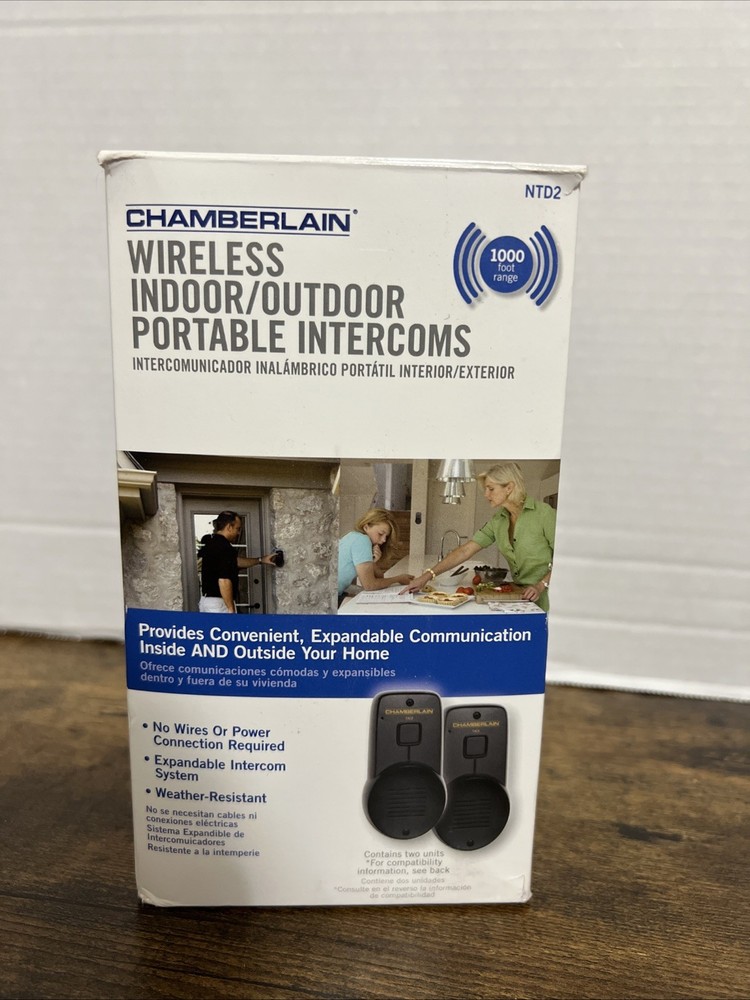 Chamberlain Wireless Indoor Outdoor Portable Intercom System NTD2 1000 ft Range