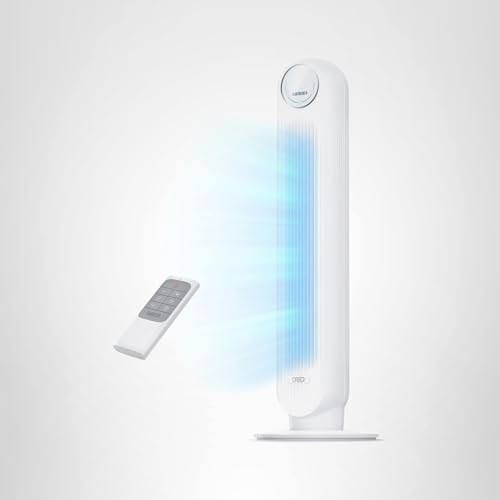 DREO Tower Fan for Bedroom, 25ft/s Velocity Quiet Floor Fan, 36inch, White