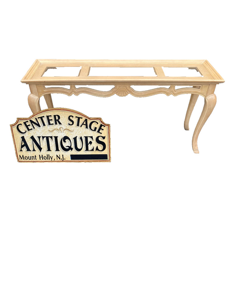 64557   Romantic Shabby Modern  Console Hall Table Stand Glass Inserts
