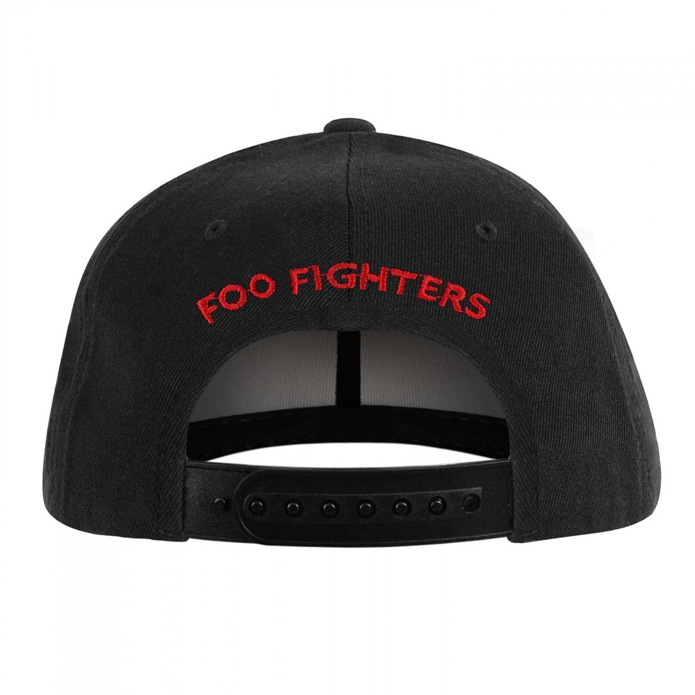 Foo Fighters 3D Embroidered Logo Snapback Hat Black