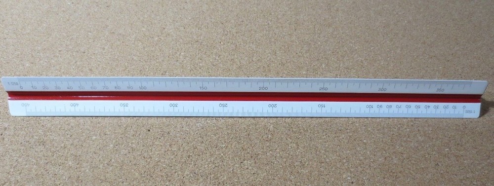 A.W. Faber Castell Germany 873 c/c Architect Engineering triangular Ruler P2518